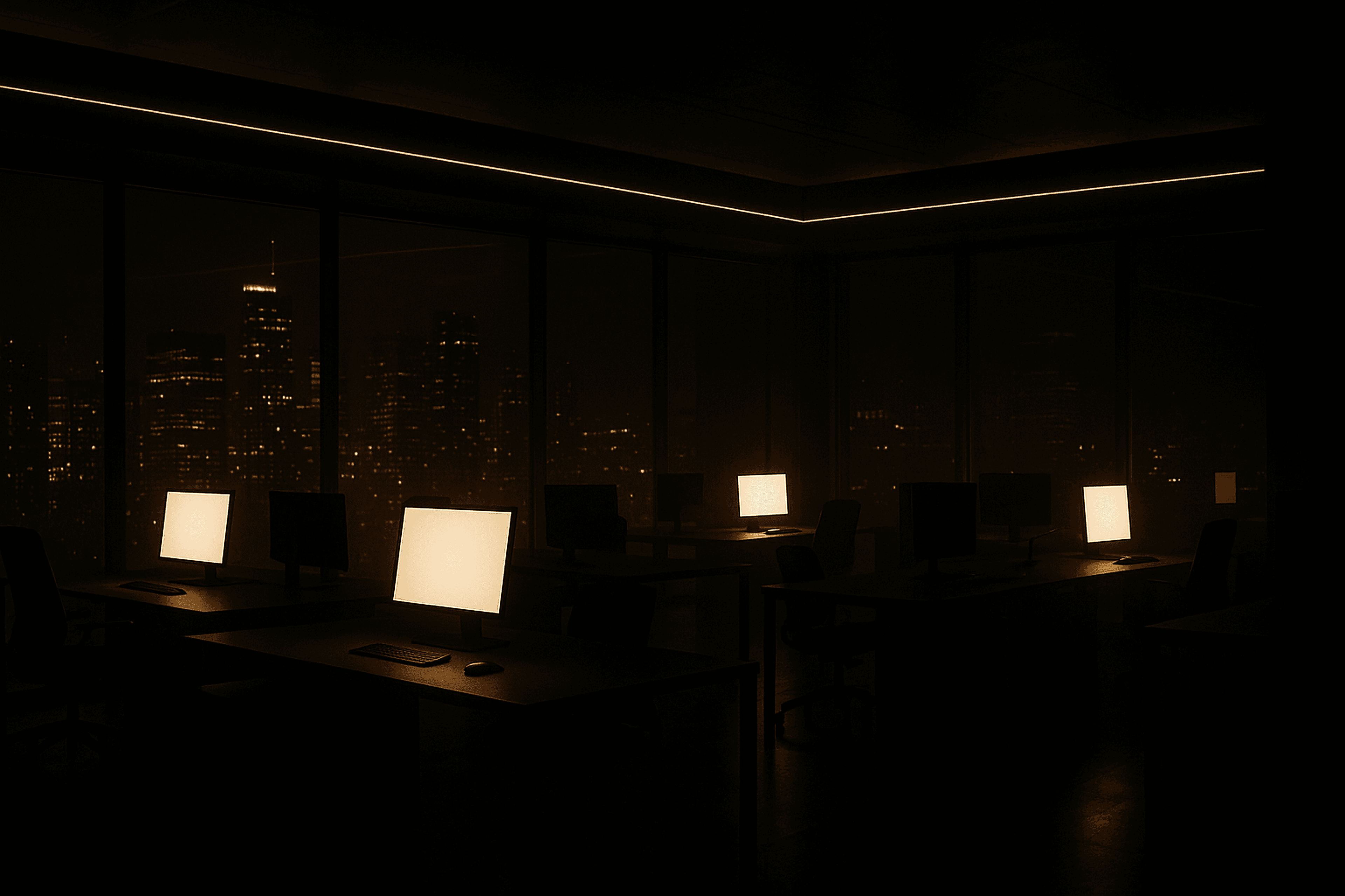Dark editorial office